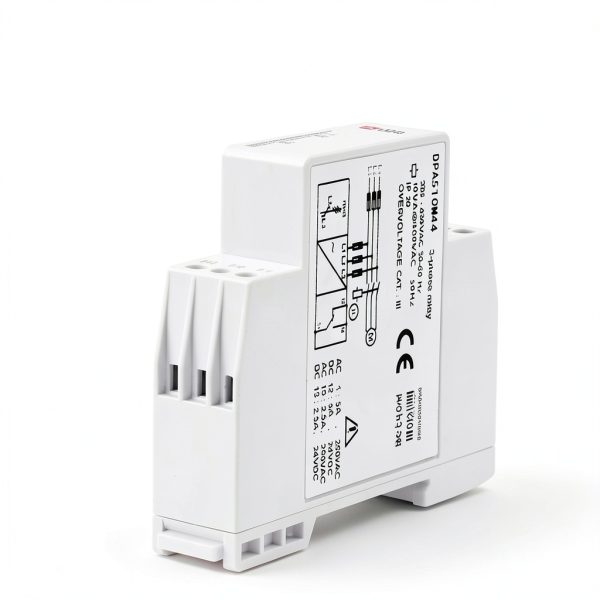3 Phase Monitoring Relay, DPA51CM44, Automatic, White, Silver Contact, 5A, Din Rail Mount, 208-480VAC-3