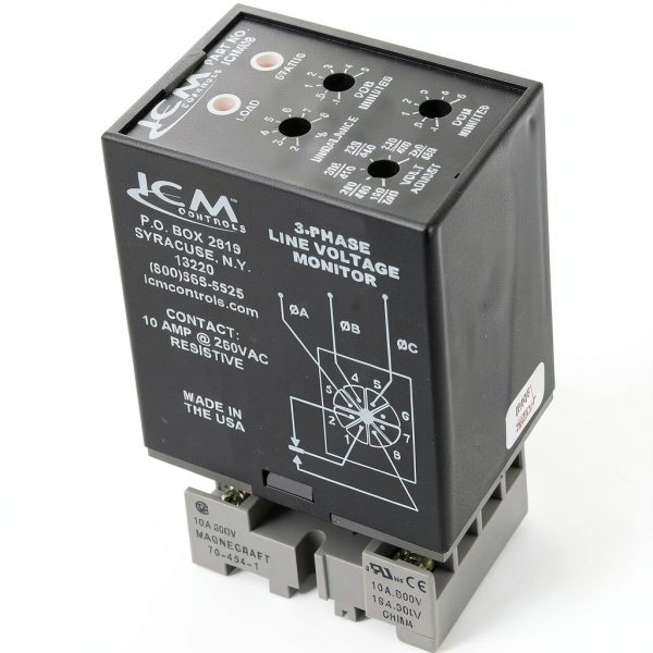 ICM 9801223 3-Phase Monitor Controls 408 Adjustable 190-480 VAC-0